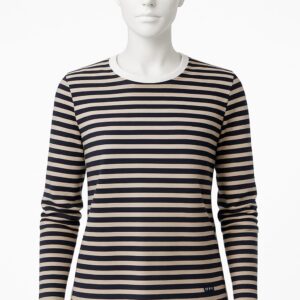 Navy & Beige Striped Long Sleeve 100% Cotton yarn dyed Jersey  Girl,s  special Wear